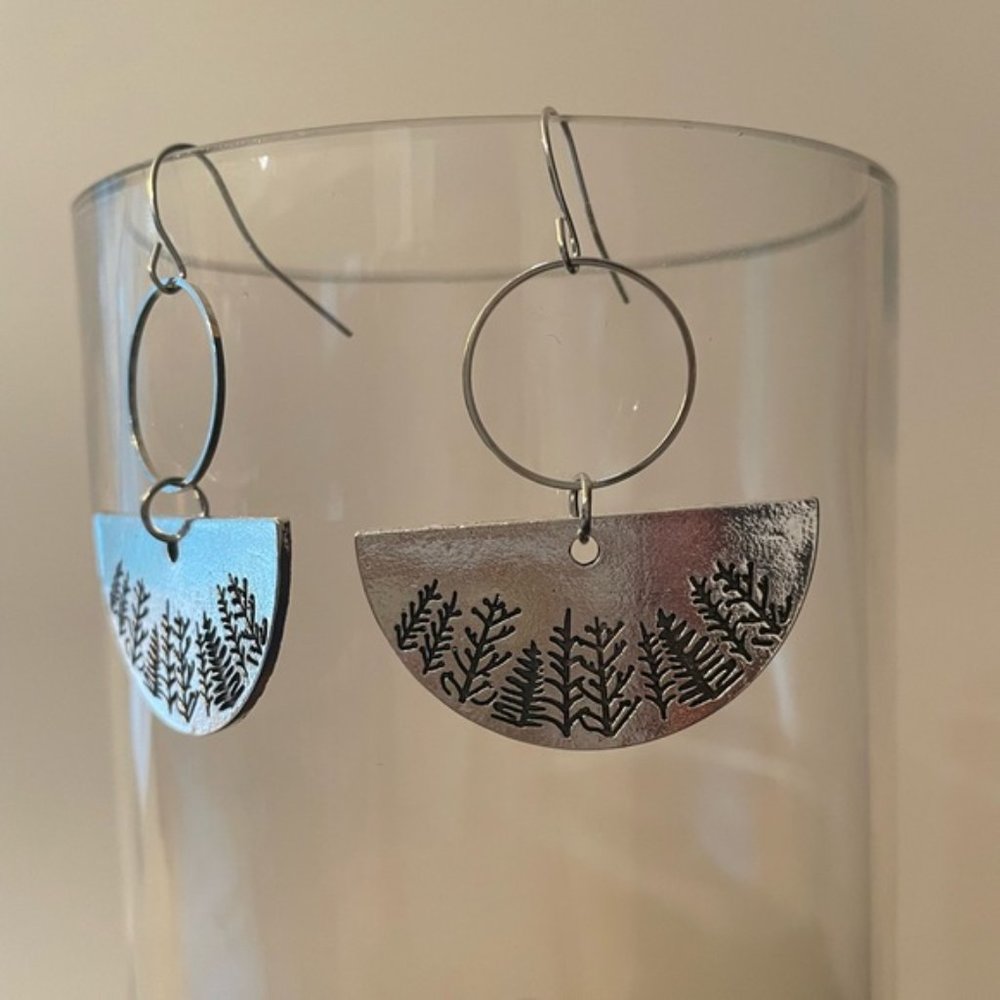 Antique botanical fan earrings